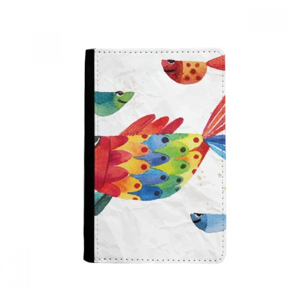 Cartoon Fish Colourful Animal Passport Holder Notecase Burse Wallet Cover Card Purse