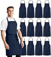Vista 11 de Aprons for Men - 100% Polyester Chef Apron Women with Extra Long Ties - Cooking Aprons for Women & Mens Apron Gris