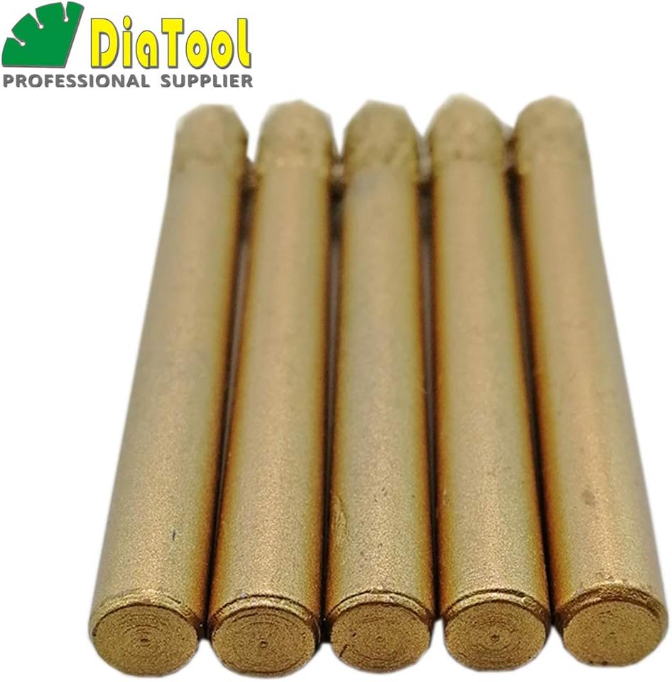 SHDIATOOL CNC Engraving Bits Diamond Burrs Vacuum Brazed Diamond Carving Bits for Stone Ball-end 6MM/12-60mm Pack of 5