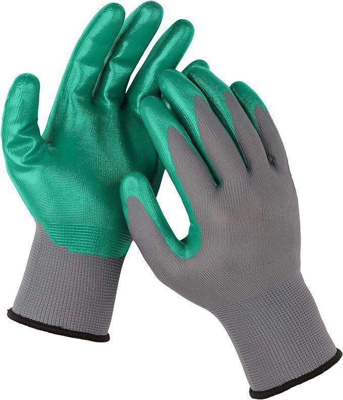 STYLERA Anti Cutting Cut Resistant Hand Safety Gloves Cut-Proof Protection with Rubber Grade Wet and Dry Glove Nylon, Rubber Safety Gloves (PACK OF 5 PAIR, GREEN ON GREY) (B0CT52FTQ5) Amazon Price History, Amazon Price Tracker