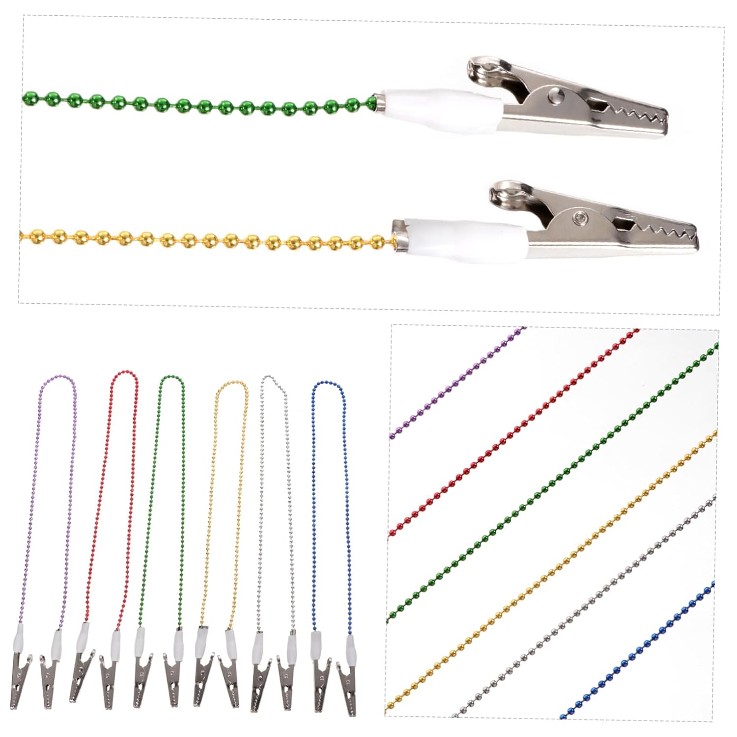 Homoyoyo 6pcs Stainless Steel Bib Holder Clips Napkin Clips for Adults Boys and Girls and Elderly Lightweight and Portable Design for Clinics and Home Use Random Colors Included