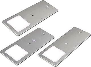 kalb | LED Unterbauleuchten silber 5W- sehr flache Küchenleuchte mit Touch-Dimmfunktion Einbaustrahler Einbauspot, Auswahl:3er Set warmweiss