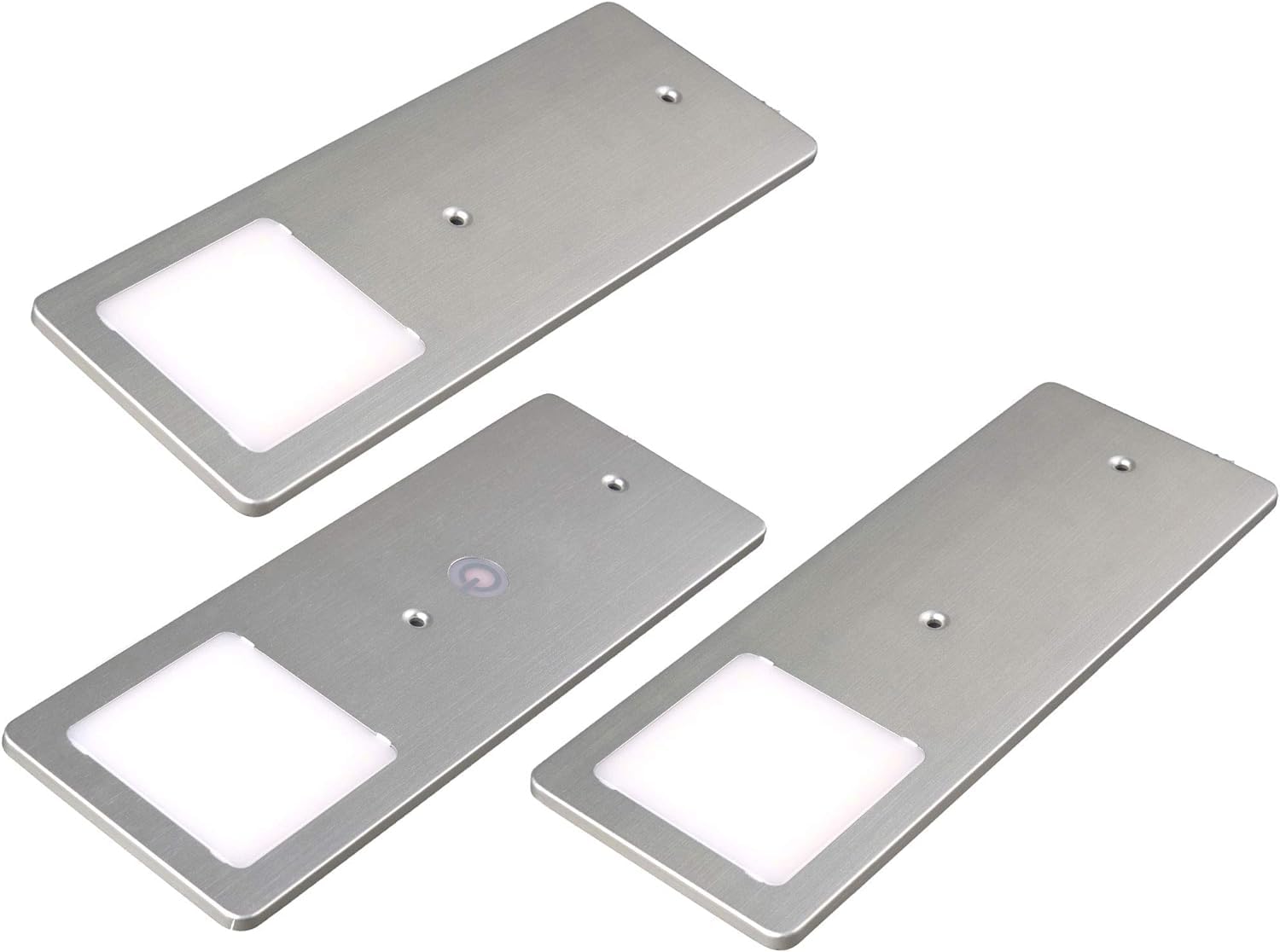 kalb | LED Unterbauleuchten silber 5W- sehr flache Küchenleuchte mit Touch-Dimmfunktion Einbaustrahler Einbauspot, Auswahl:3er Set warmweiss