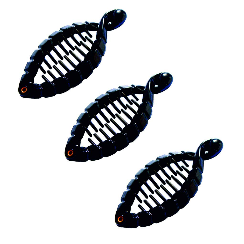 WESTEND Fishtail Banana Hair Clip For Women Set of 3 Black 558 (B08D5ZKS65) Amazon Price History, Amazon Price Tracker