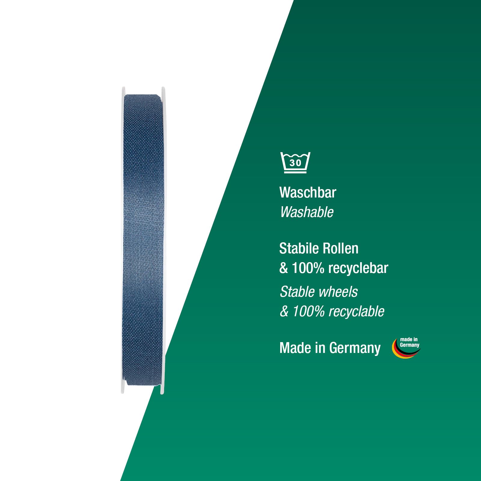 Halbach Seidenbänder Gift Ribbon Width 10 mm Length 25 m Ribbon Made in Germany Gift Ribbons in a Variety of Colours and Widths Perfect for Packaging and Decorating Colour: Denim Blue - Image 3