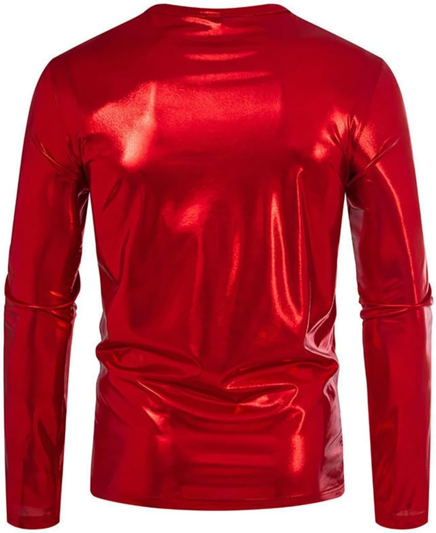 Men's Clothing Tops Round Neck Long Sleeve Top Party Rave Clubwear Costume Grey