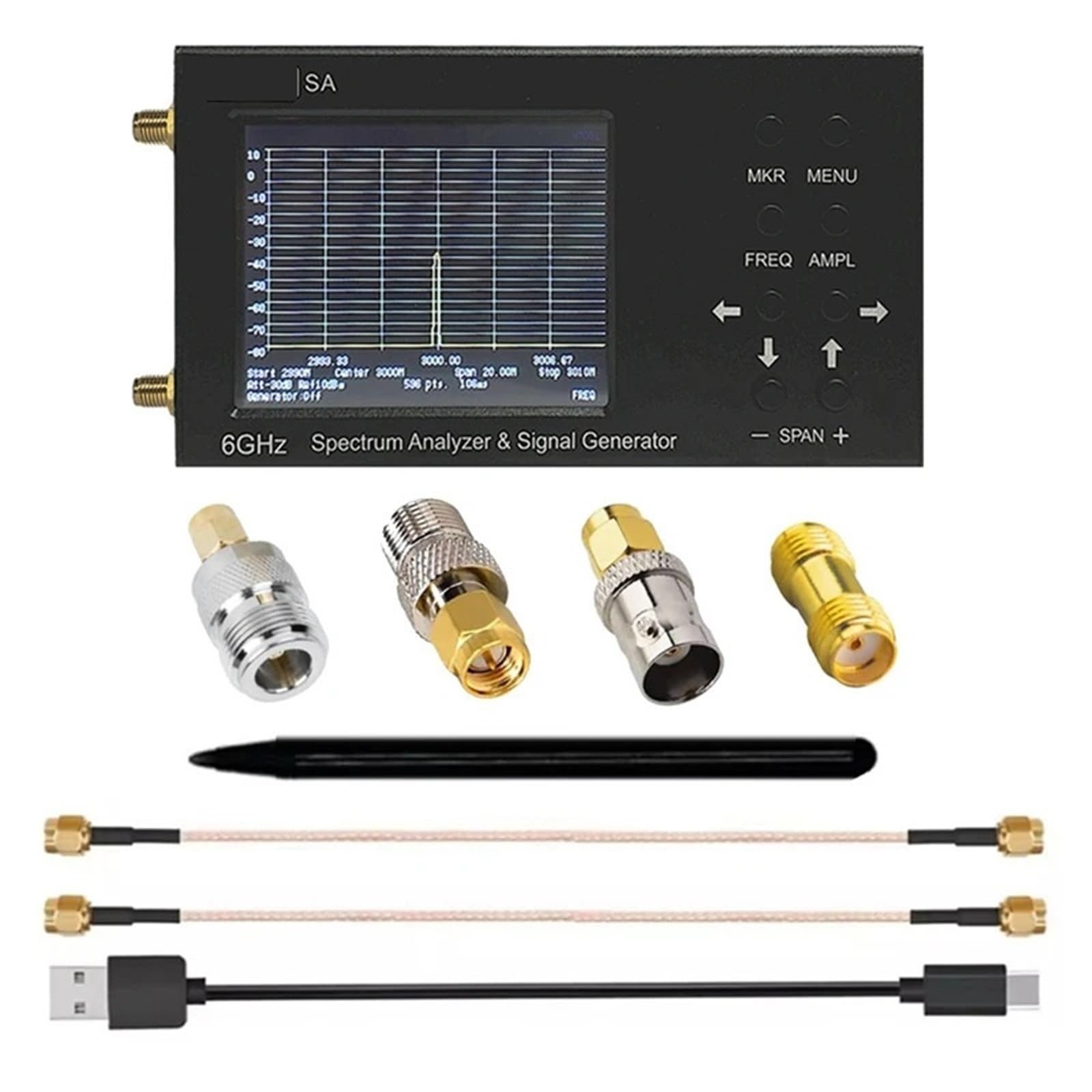 Network Analyzer, SA 6G Handheld Digital Spectrum Analyzer Signal Generator 35-6200Mhz