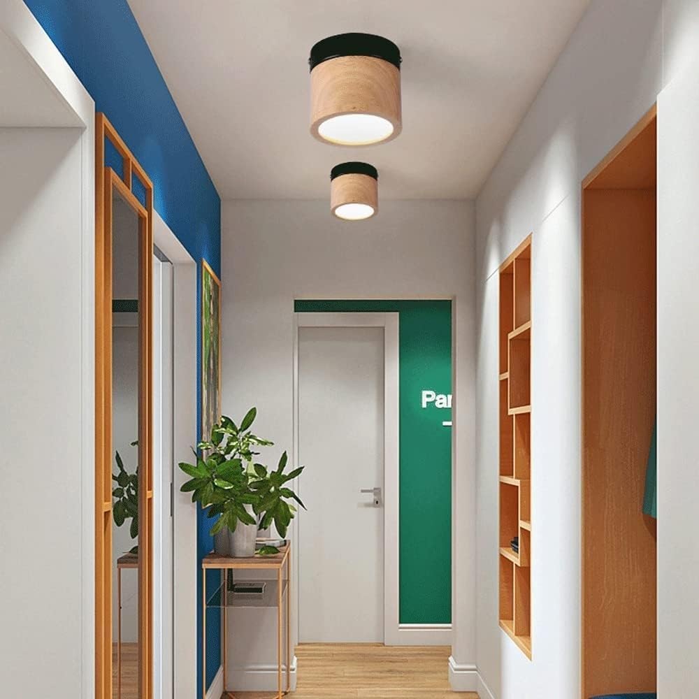 Generico Lampada da Parete Moderna Faretto da Soffitto LED in Acrilico da 5 W Faretto da Incasso in Legno per Corridoio Galleria Cucina Soggiorno