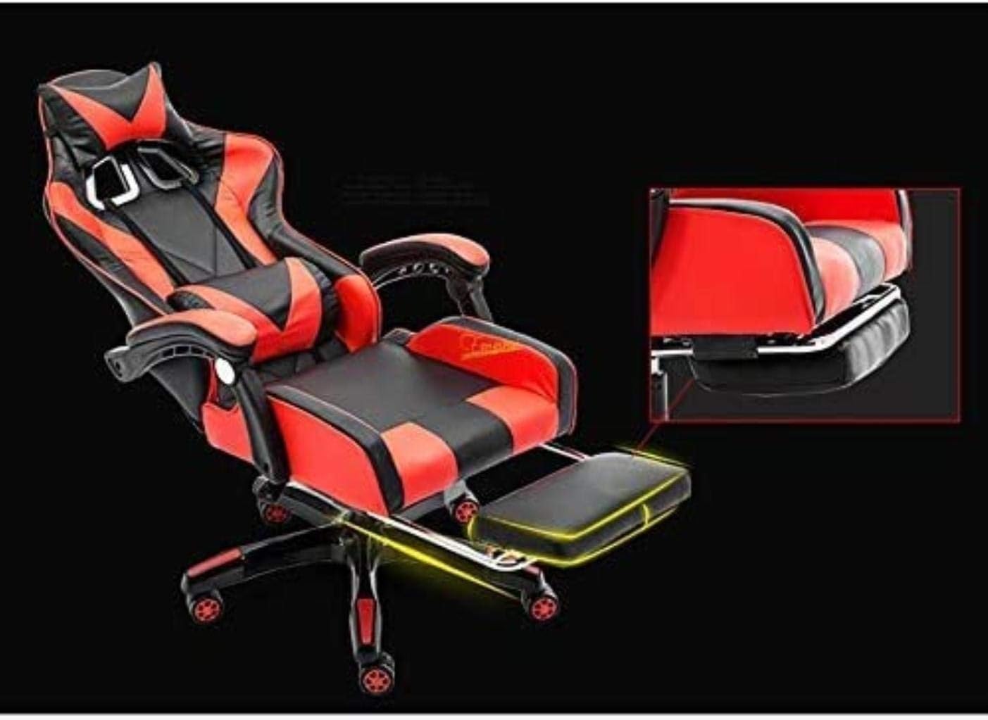 Renovation House Office Chair Computer Chair Ergonomic Gaming Chair Office Chair Sports Racing Chair (Color : Black No Footstool) image 5