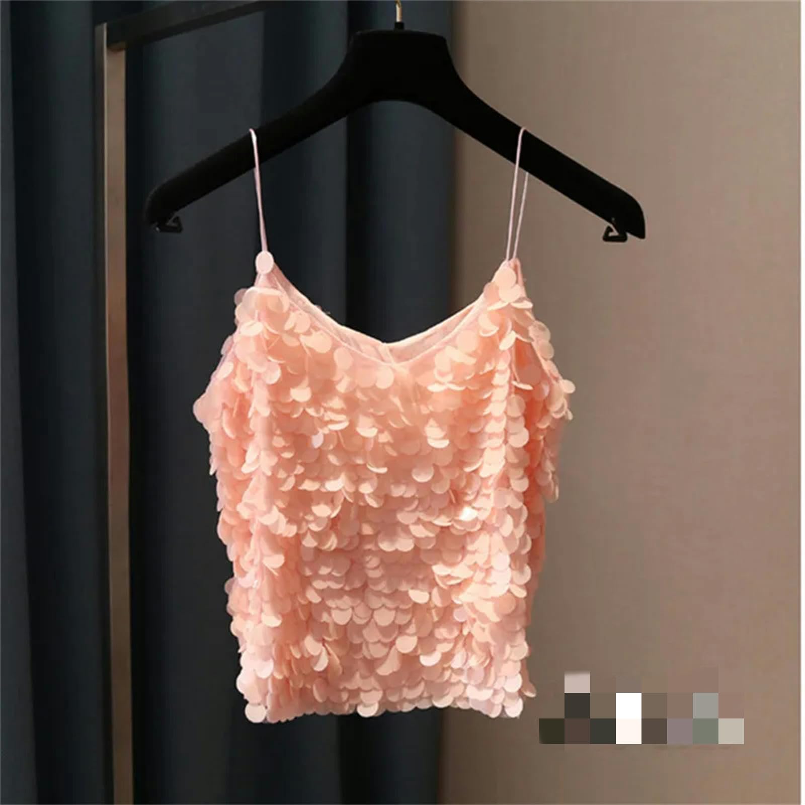 débardeur Femme Femmes À Paillettes À Paillettes V Strap Camis Camis Sequines Sefformes Camise Camisole Gest