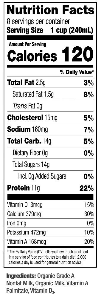 Stonyfield Organic Milk Ultra Pasteurized Half Gallon, 1%, 64 oz