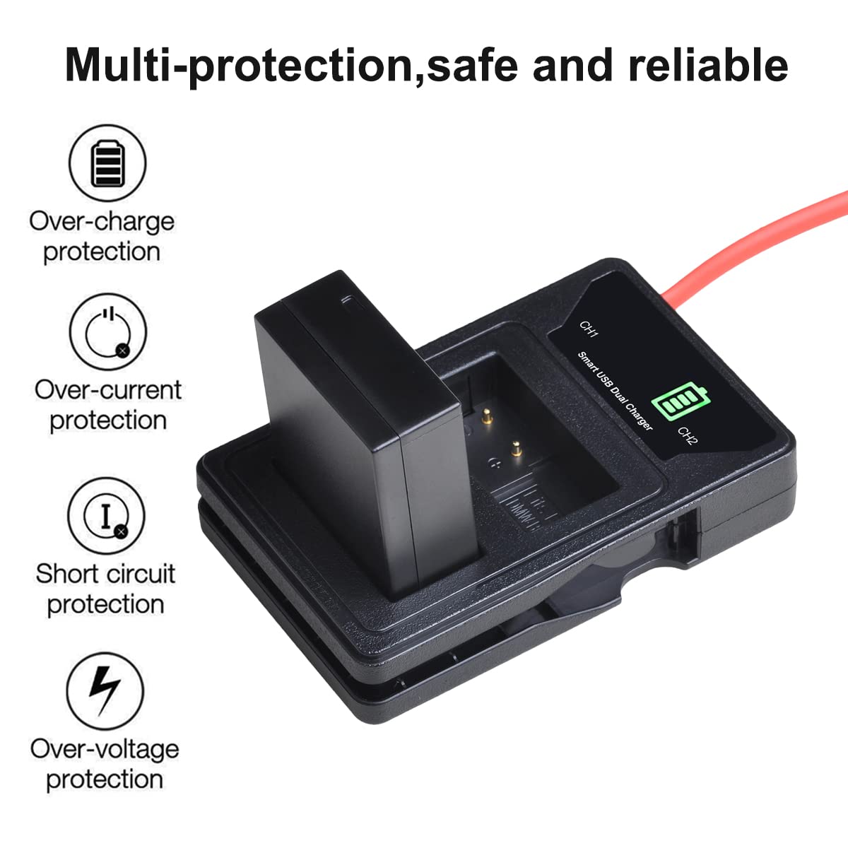 Kastar DMW-BLC12 Battery & Charger Kit For Panasonic Lumix Cameras – Compatible With FZ1000, DMC-2500 & More