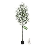 Olive Trees Artificial Indoor, Artificial Olive Tree 6FT Faux Olive Tree for Home Office Decor, Artificial Tree with Realistic Trunk, Branches, Leaves and Fruits, Fake Olive Tree for Gift