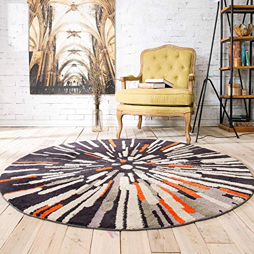 Tapis de chevet rond MU Maison rétro 0,8cm d'épaisseur pour fauteuil de bureau