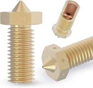 IdeaFormer-3D 2pcs Clone CHT Volcano V6 0.4mm Brass Nozzles 3D Printer High Flow Print Head Nozzle for Anycubic Kobra Max, Vyper,for Artillery Sidewinder X1 X2 FDM 3D Printers Support 1.75mm Filament
