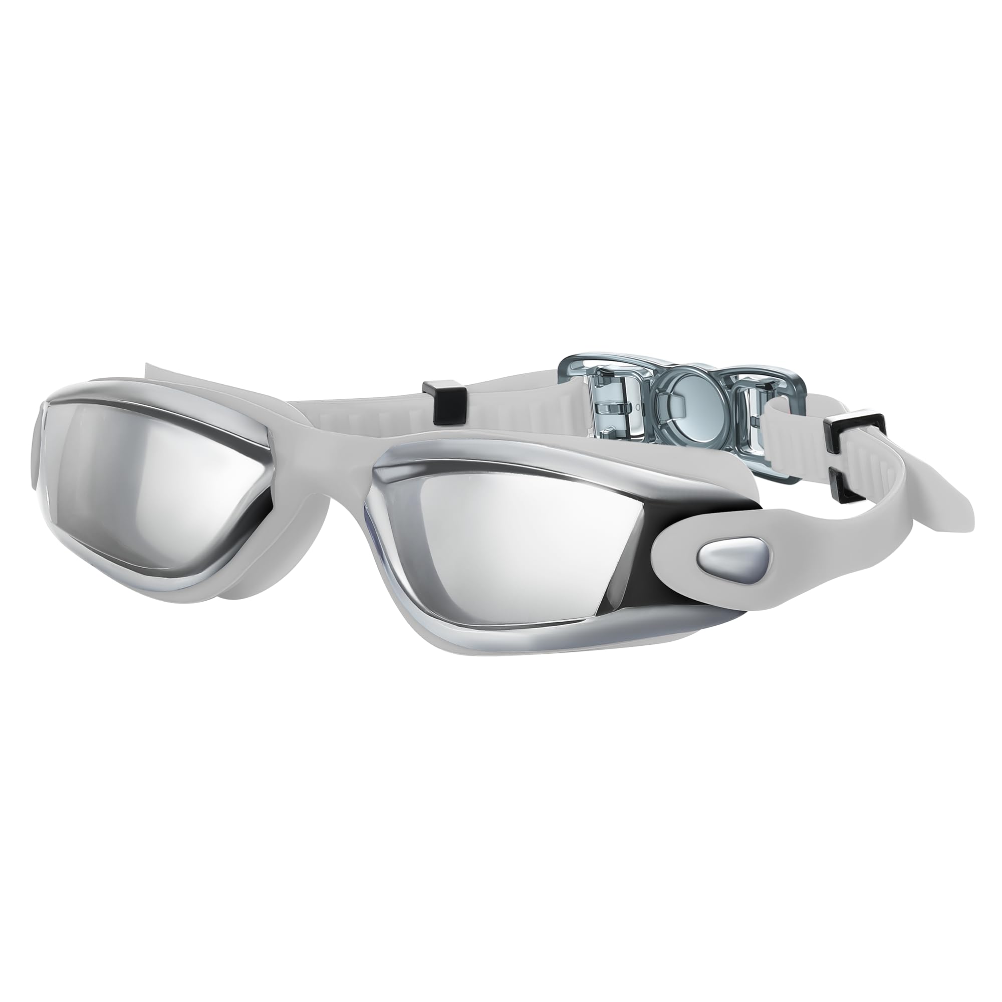 Neusaro Swimming Goggles Adult Men Women Anti-Fog ladies girls swim goggles Anti-Leak,White grey