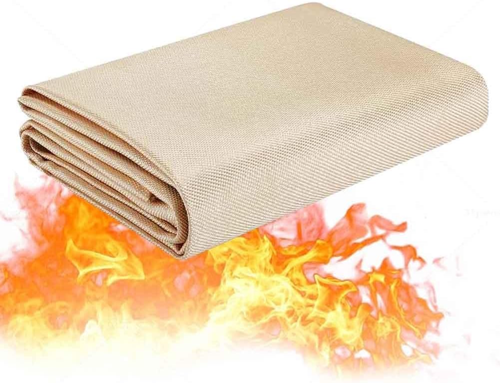 Etlegor Heavy Duty Fiberglass Welding Blanket, Heat Resistant Blanket with Brass Grommets Multi-Purpose Welding Mat for Grill, Smoker, Camping, Industrial Use(5x5m)