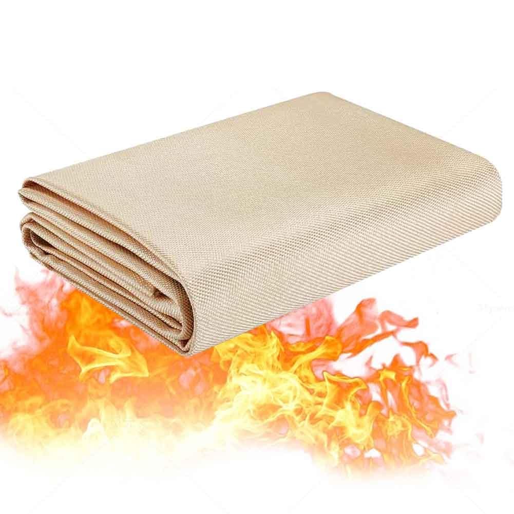 Artiz Couverture De Soudage en Fibre De Verre Robuste, Couverture Résistante À La Chaleur avec Œillets en Laiton Tapis De Soudage Polyvalent pour Grill, Fumoir, Camping, Usage Industriel(2x3m)