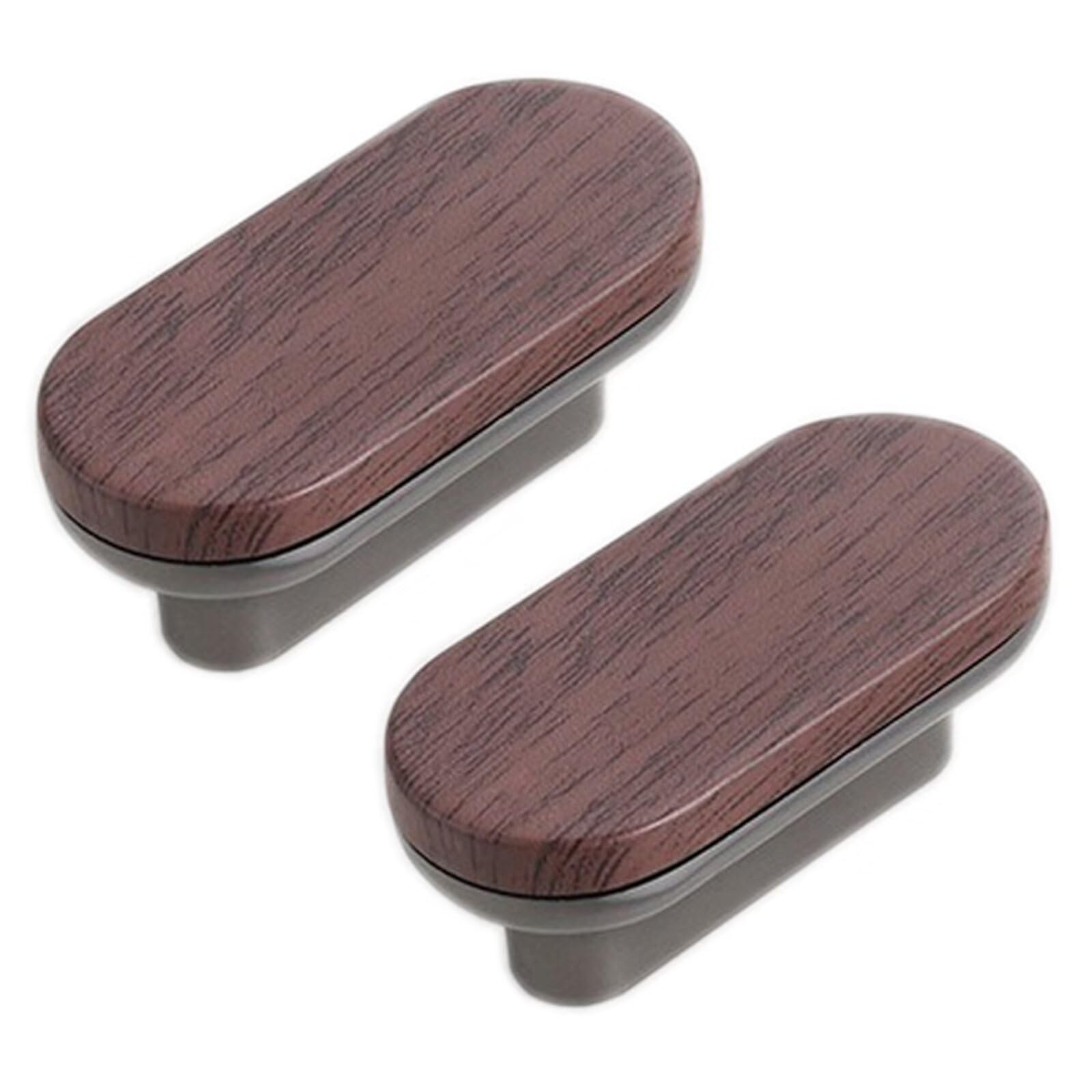 TYYCKJ 2PCS Walnut Wood Drawer Knobs Kitchen Cabinets Pulls Furniture Hardware Handles Dresser Wardrobe Handle Cupboard Door Knob and Pull Home Improvement Decoration, Hole Distance 32mm