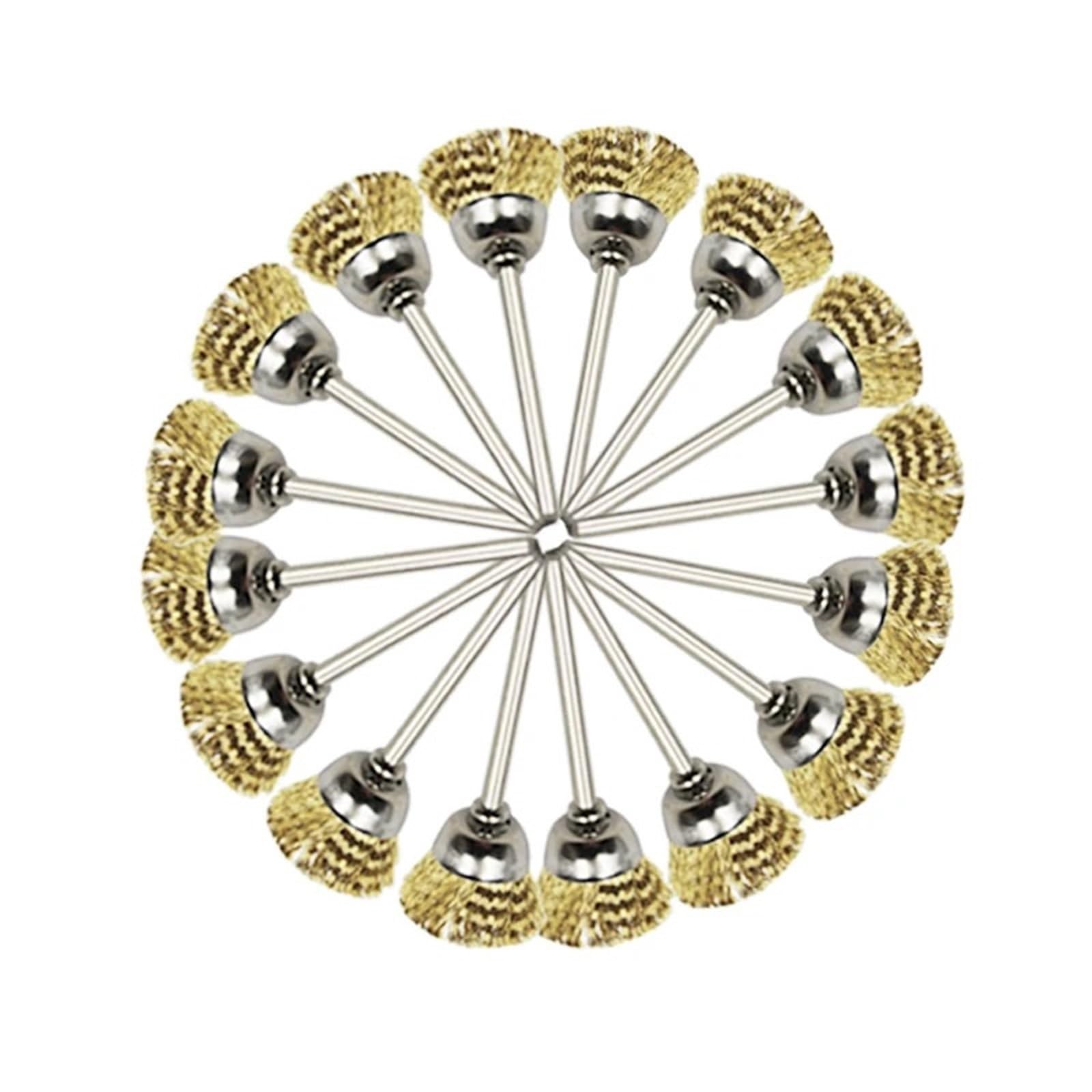 Confezione da 16 spazzole a tazza in filo di ottone adatte alla finitura degli accessori for utensili rotanti Adatto per lucidatura e levigatura