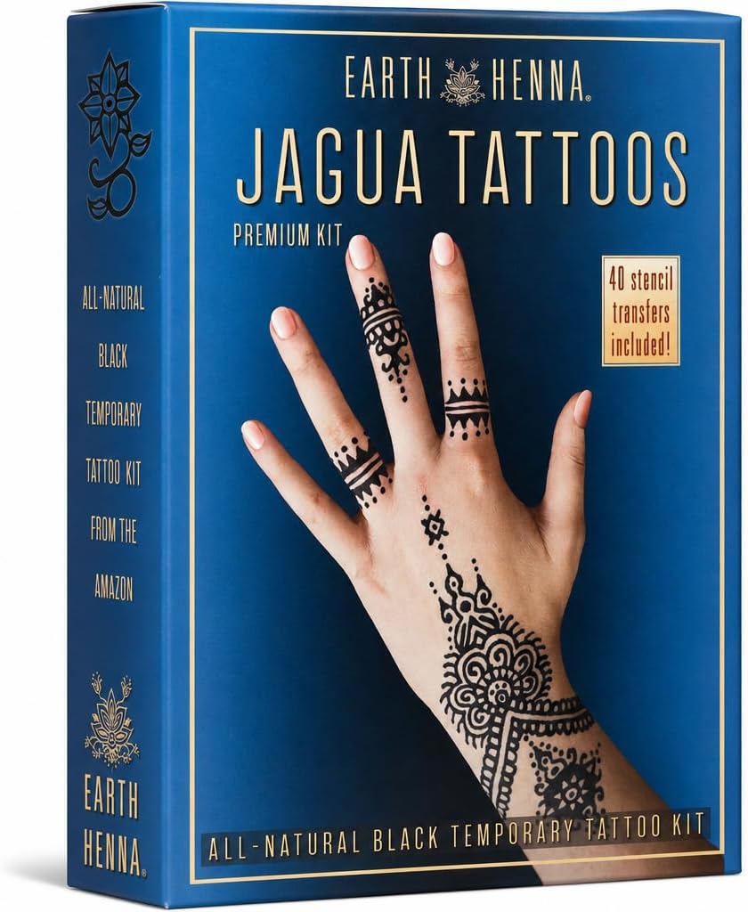 Organic Jagua Black Temporary Tattoo and Body Painting Premium Kit