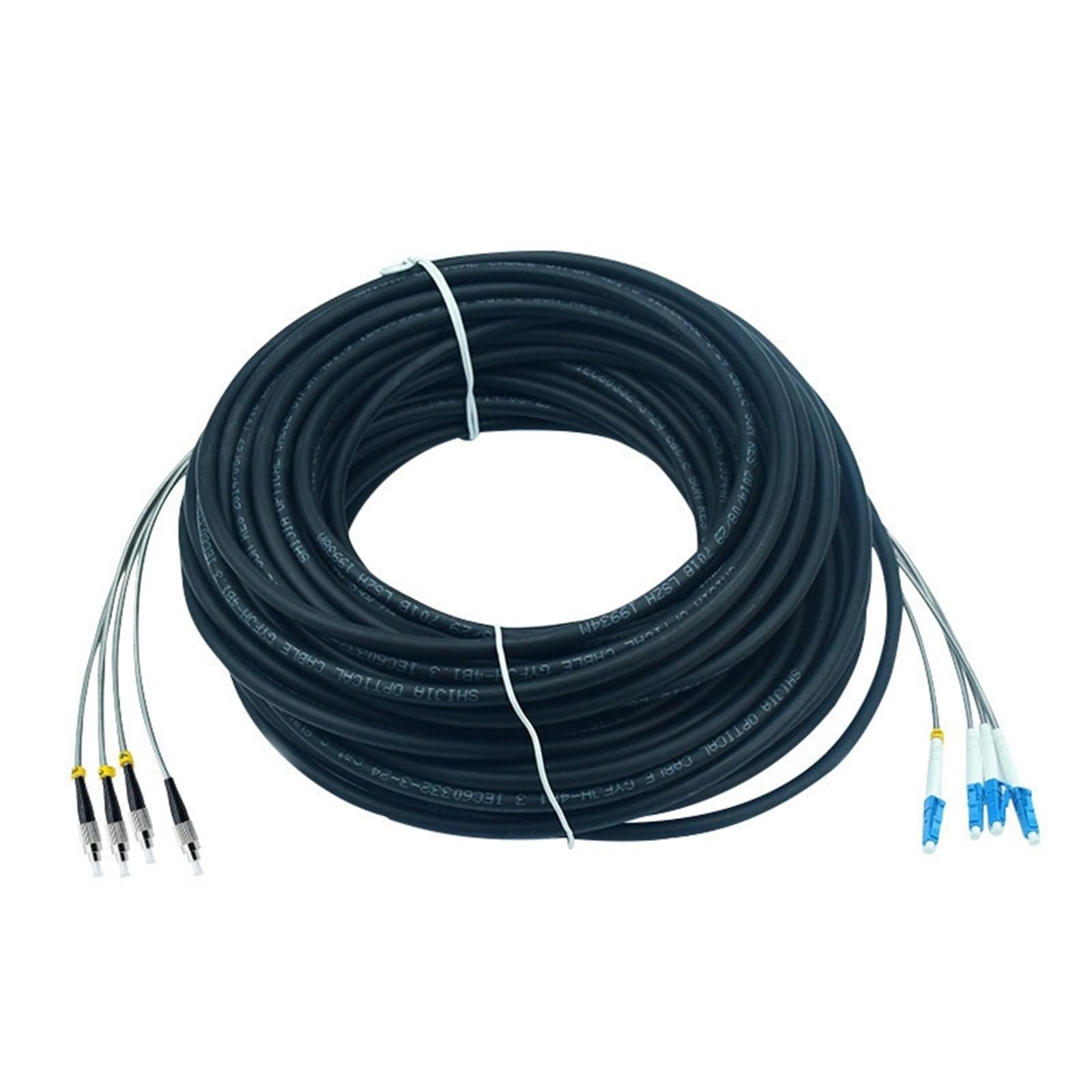 20 Metri Cavo Ottico Monomodale 4 Nucleo Impermeabile e Tensura Corazzato Cavo In Fibra Ottica Diametro 7mm (LC-FC 20meters)