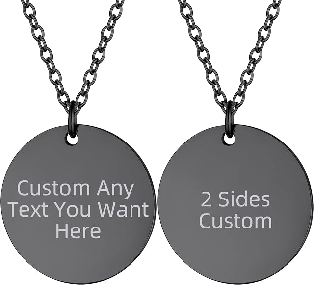Supcare Customised Dog Tag/Heart/Round Disc Necklaces for Men Women Stainless Steel/18K Gold Plated Inscription Engraved/Photo Printing ID Tag Pendants, with Gift Box