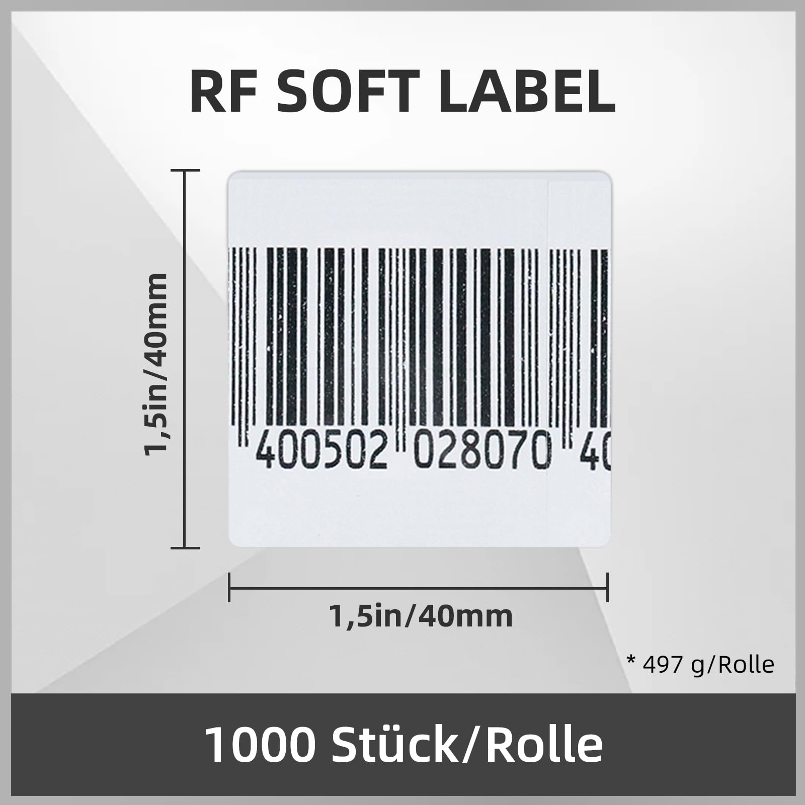 Anti-Diebstahl-Sicherheitsetikett für den Einzelhandel, 8,2 MHz RF-Aufkleber 40×40mm, kompatibel mit RF-EAS-Systemen für Boutiquen & Allgemeine Geschäfte (1000)