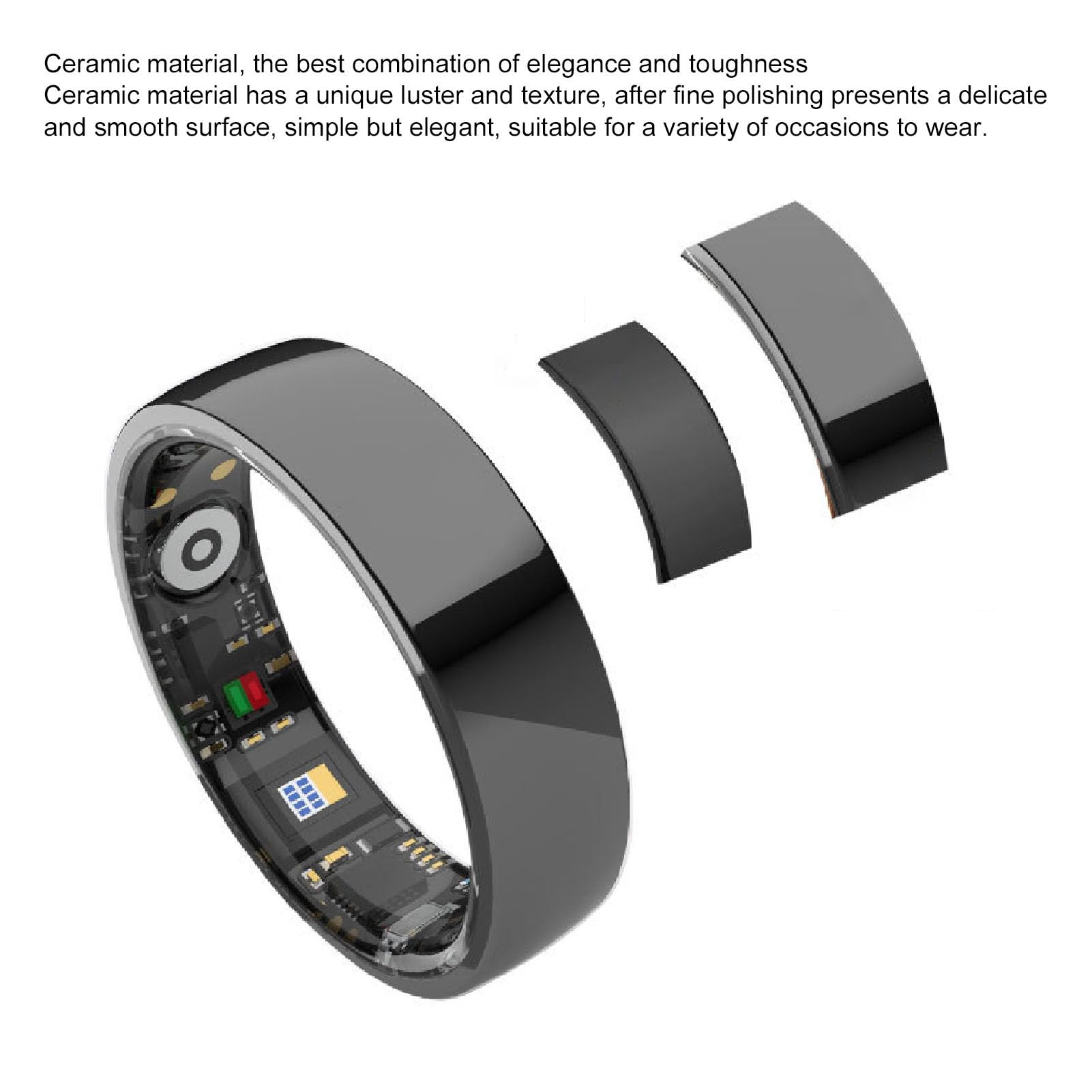 Anneau Intelligent NFC, Bague de Tracker de santé avec Mode Multi-Sport, Podomètre, Résistance à l'eau IP68 pour Un Usage Quotidien