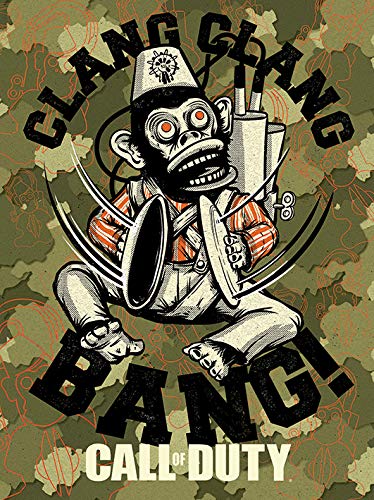 Call of Duty Toile imprimée de taille 60 x 80 cm motif tableau Monkey Bomb Zombie