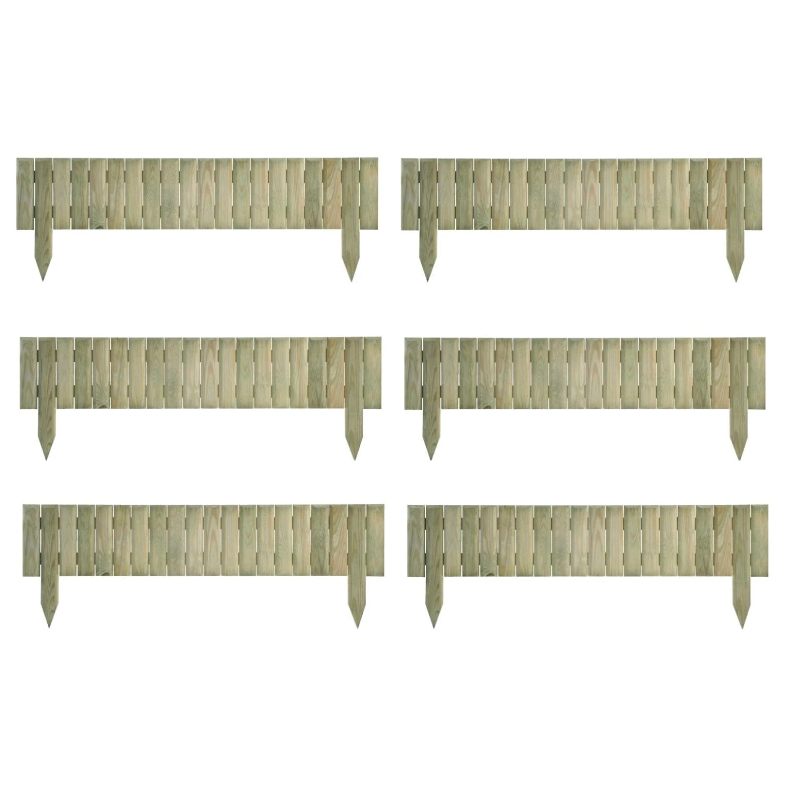 Wooden Log Edging Garden Border – Sets of 1/2/4/6/8/10 – 90 x 17 x 30 cm (35.4" x 6.7" x 11.8") – Treated Timber Lawn Fence with Spikes for Outdoor Landscaping (4)