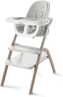 Graco EveryStep 6-in-1 Slim High Chair: Portable Infant to Toddler Booster & Step Stool in Misty Gray