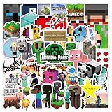 KRGNPLE 50枚 Minecraft 防水シール ペーパー手帳 バイク スーツケース ステッカー ヘルメット ノート パソコン 防水 かわいい 落書きシール