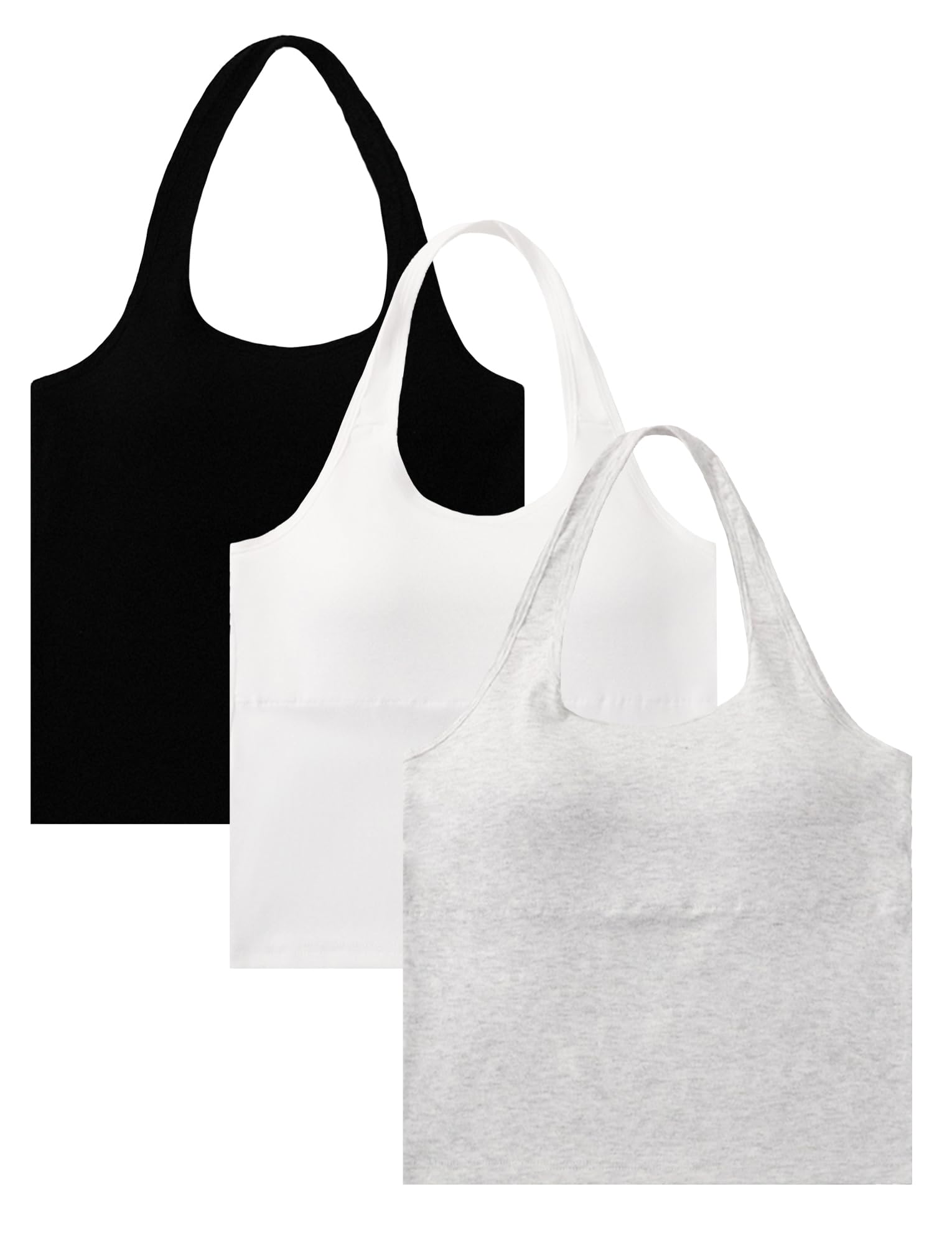 Happy Cherry Lot de 3 Débardeurs pour Fille Mode Camisoles pour Enfant 8-14 Ans Top sans Manches Couleur Unie 8-14 Ans