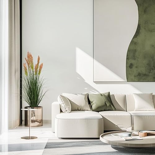 Miniatura 5 de ECOFOREST 47 pulgadas 4 pies 1 paquete de plantas en maceta de hierba de las pampas hierba de las pampas sintética para decoración de la casa