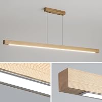 Mikeru 100cm Tölgy Függőlámpa Dimmelhető Távirányítóval 3000-6000K Memóriafunkcióval 3