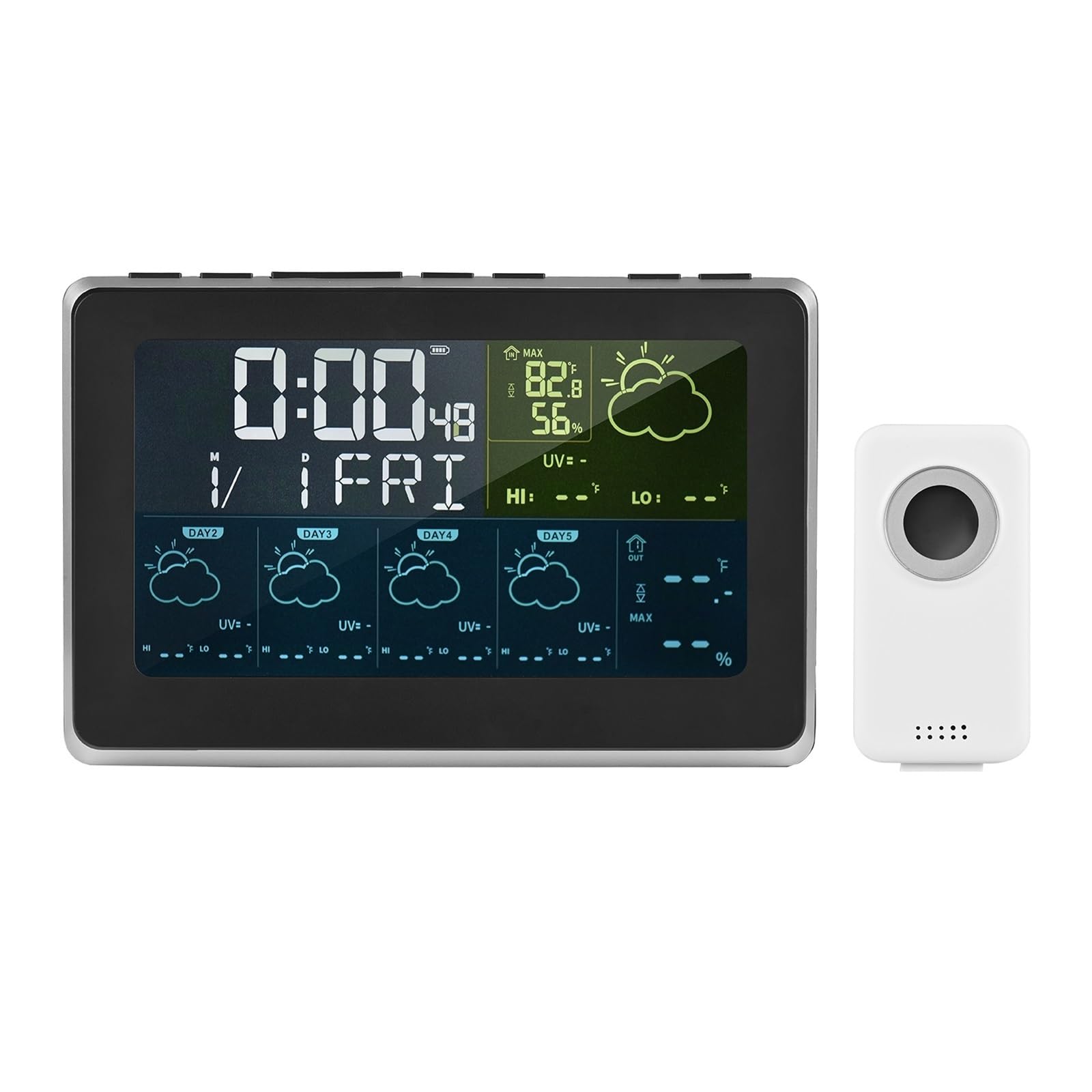 Tuya WIFI Inteligentna Stacja Pogodowa Środowisko Domowe Termometr Miernik Wilgotności Czujniki Zegar Cyfrowy Prognoza Pogody Kalendarz Wysoka DokłAdność(2 Sensor)