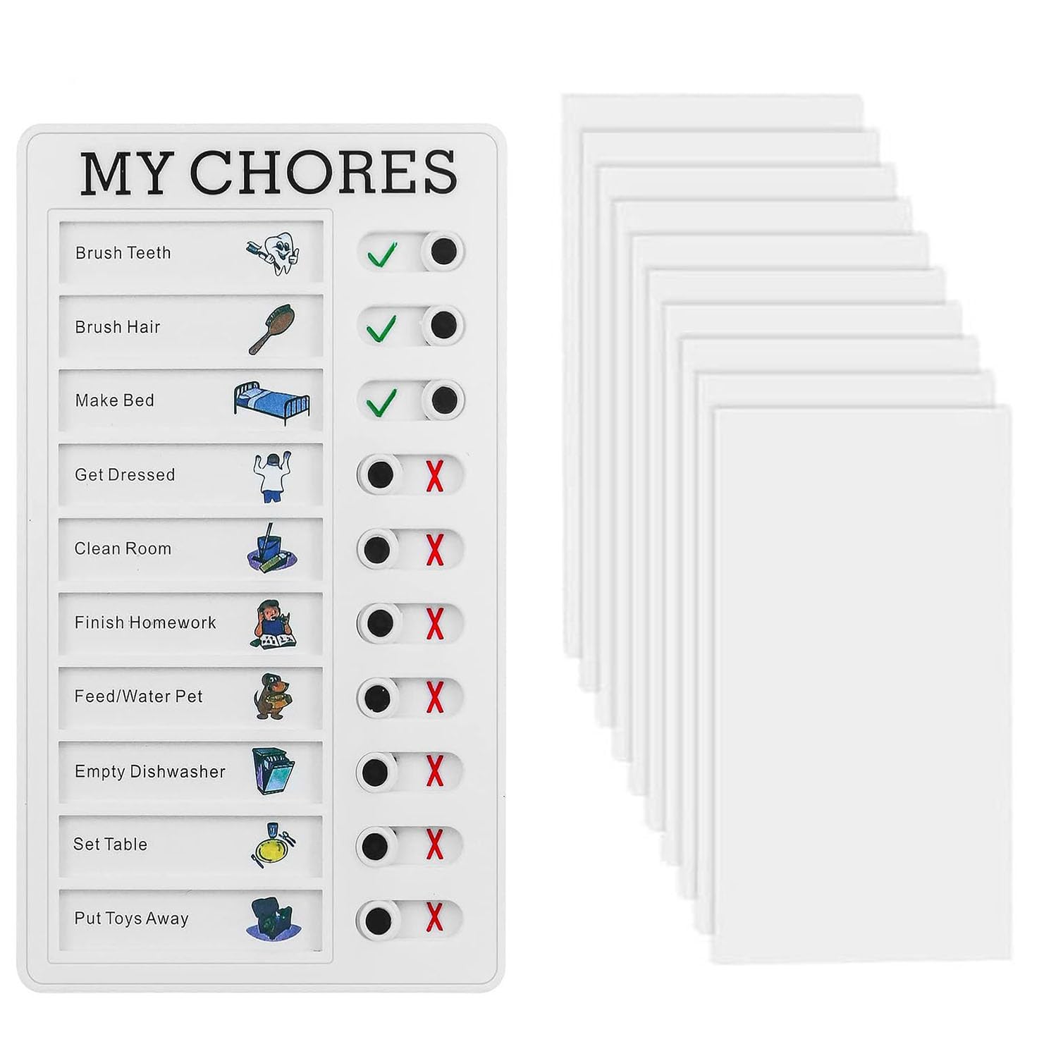 Tablero de Lista de Verificación de Tareas Pendientes,Listas de Tareas para Niños,with 20 Replaceable Blank Pape,para Niños Adultos Programar Recordatorio de Planificación de Aprendizaje