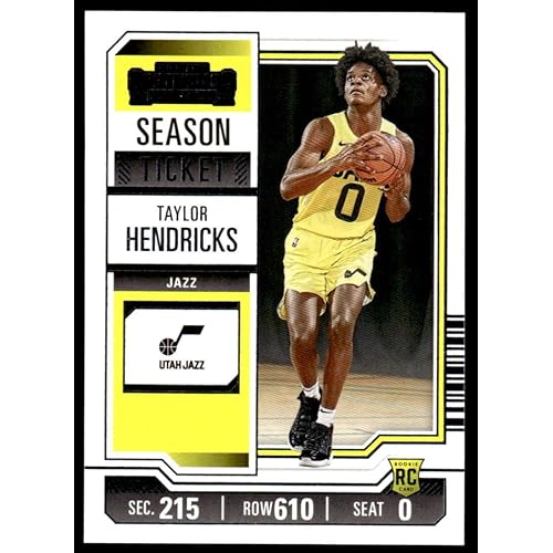 2023-24 Panini Contenders Season Ticket #43 Taylor Hendricks RC Rookie Utah Jazz NBA Basketball Base Trading Card