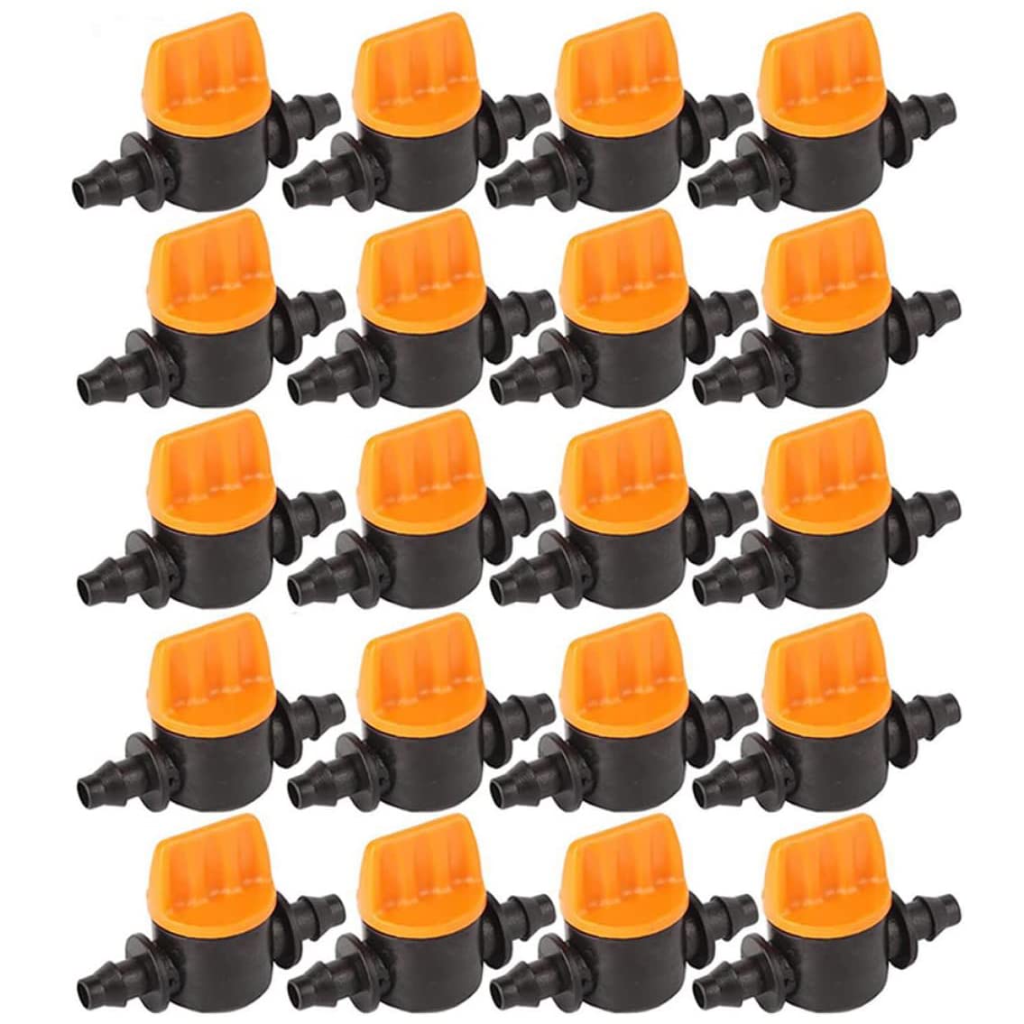 Hydrogarden Drip Irrigation Barb Shut-Off Valve for 1/4-Inch 4mm/7mm Universal Tubing Coupling Valve, 20pcs โ image 1