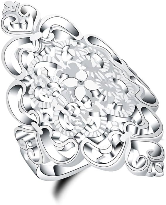 SEniutarmEngagement Love Rings Wedding Bands Vintage Hollow Flower Finger Ring Women Wedding Cocktail Party Jewelry Gift for Women/Girl Finger Rings DIY Jewelry Gifts