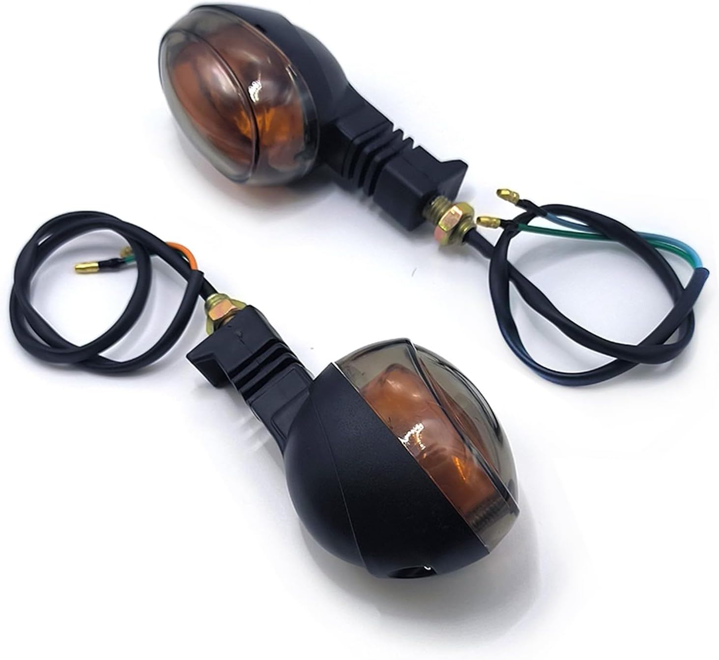 2Pcs Motorcycle Turn Signals Light Blinker Compatible With Buell Blast X1 1999-2002 Y0527.K Y0526.K Buell Blast turn signals 2000-2010 (Smoke)