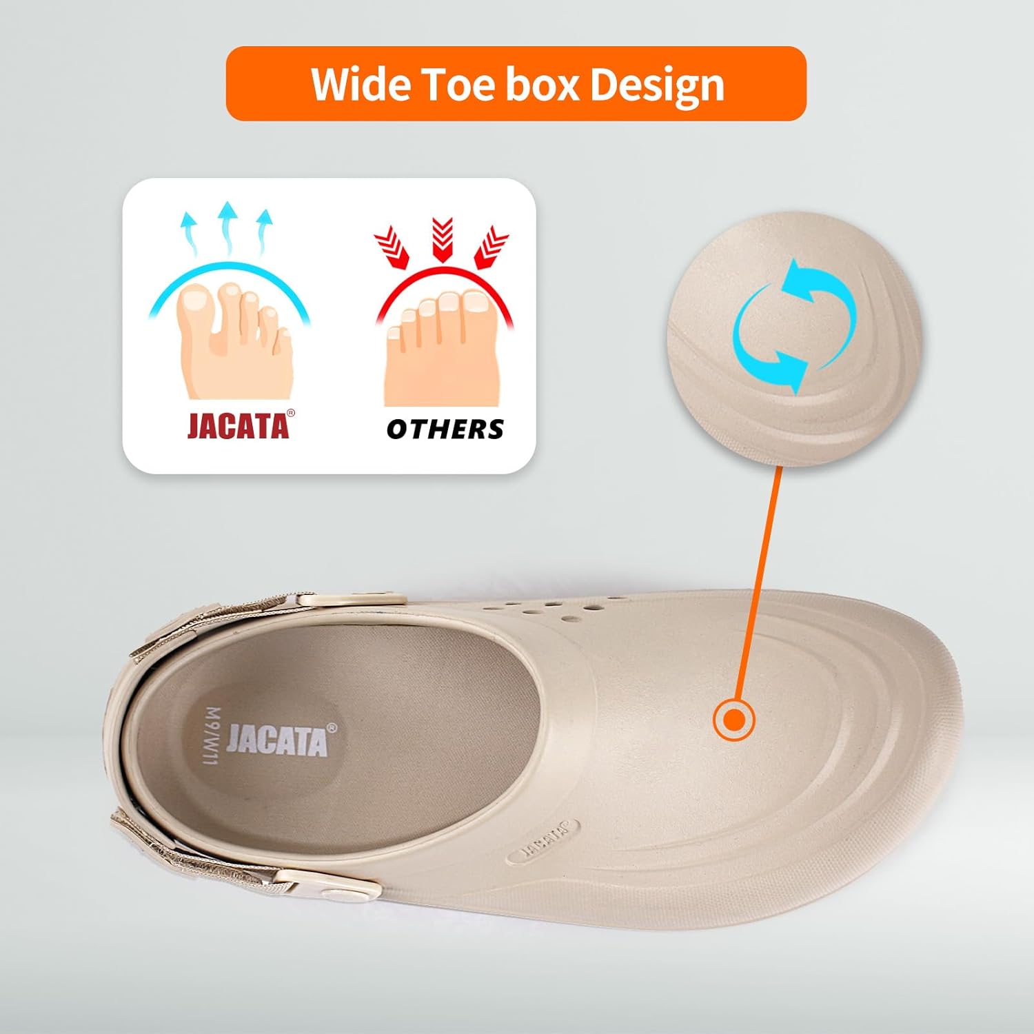 Jacata Mens Slip Resistant Chef Shoes Non Slip Kitchen Work Clogs with Arch Support Oil Water Resistant for Food Service Nursing Gardening Crews Health Care Restaurant Footwear - Image 7