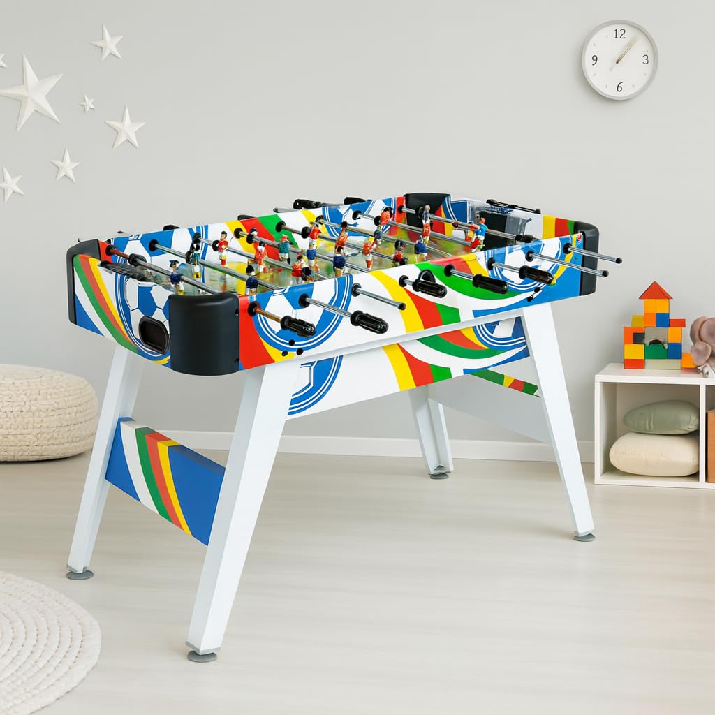 Baby-Foot Fun en Bois 119,5x60,5x81,5 cm avec Pieds Réglables