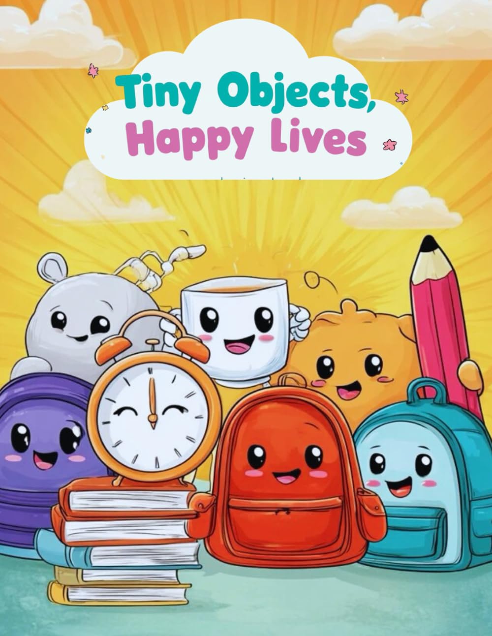 Tiny Objects, Happy Lives: A Simple & Bold Kawaii Coloring Book for Kids Ages 3–6 | One Happy Object Per Page