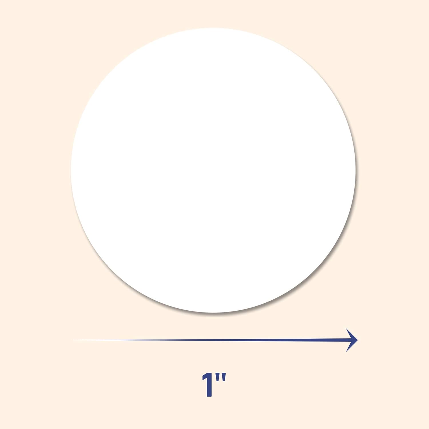 1" Round Matte White Sticker Label, Laser/Inkjet Printing - Letter Size, 200 Sheets