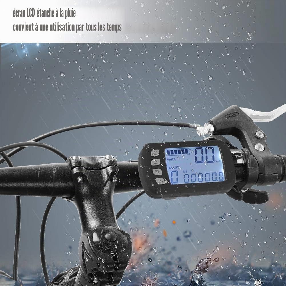 Kit Panneau LCD pour Contrôleur Moteur Brushless, Boîte de Contrôle sans Balais, Réglage de Vitesse et Frein pour Vélo Électrique et Scooter, 36V/48V 250W/350W