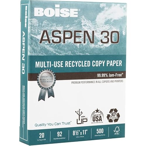 Copy Paper, Printer Paper, Premium Multipurpose Paper, Perfect For Use With Laser & Inkjet Printers, Copiers & Multi-Function Devices , LETTER, 8-1/2" x 11", 92 Brightness, 20lb - 500 Sheets - 1 Ream