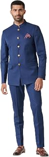 MR BUTTON Blue Men Slim Fit Bandhgala Blazer Price In India
