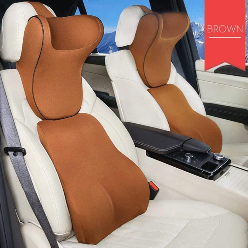 Lumbar Pillow - Car Headrest Lumbar Pillow Memory Cotton Car Pillow Car Neck Pillow Pillow Universal U-Shaped Comfort Set(White-Dinosaur Doodle4)